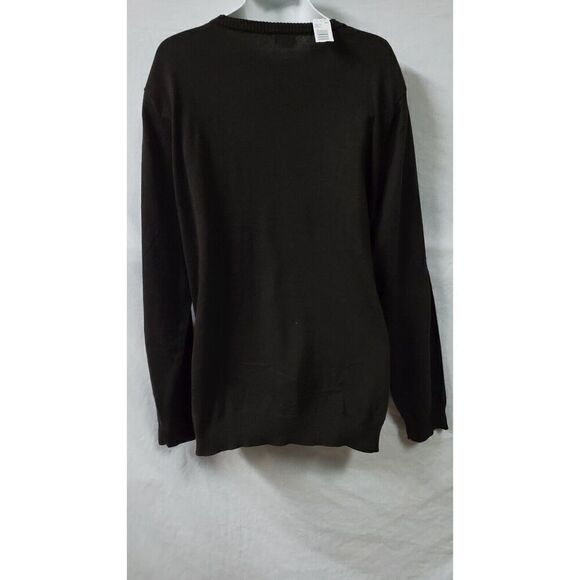 Izod Brown V neck Cotton Sweater Size 4XL Long Sleeve 100% Cotton - Picture 6 of 9